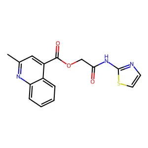 [2-Oxo-2-(1,3-thiazol-2-ylamino)ethyl] 2-methylquinoline-4-carboxylate structure