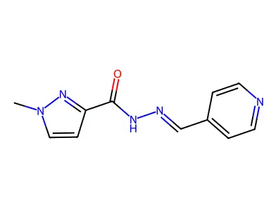 1-methyl-N'-(4-pyridinylmethylene)-1H-pyrazole-3-carbohydrazide structure