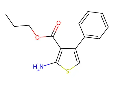Propyl 2-amino-4-phenylthiophene-3-carboxylate structure