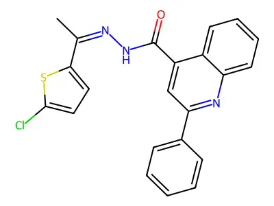 2-Phenyl-4-quinolinecarboxylic acid 2-[1-(5-chloro-2-thienyl)ethylidene]hydrazide structure