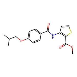 Methyl 3-[[4-(2-methylpropoxy)benzoyl]amino]thiophene-2-carboxylate structure