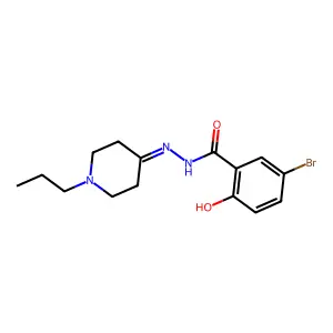 5-bromo-2-hydroxy-N'-(1-propyl-4-piperidinylidene)benzohydrazide structure