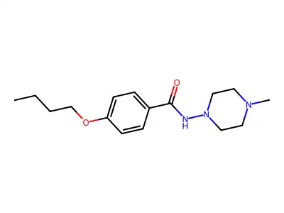 4-butoxy-N-(4-methyl-1-piperazinyl)benzamide structure