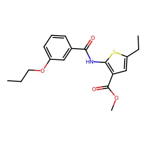 Methyl 5-ethyl-2-[(3-propoxybenzoyl)amino]-3-thiophenecarboxylate structure