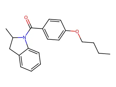 (4-butoxyphenyl)(2-methyl-2,3-dihydro-1H-indol-1-yl)methanone structure