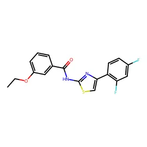 N-[4-(2,4-difluorophenyl)-1,3-thiazol-2-yl]-3-ethoxybenzamide structure
