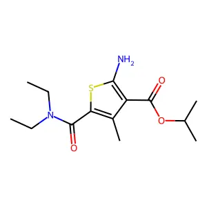 Isopropyl 2-amino-5-[(diethylamino)carbonyl]-4-methylthiophene-3-carboxylate structure