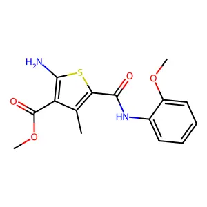 Methyl 2-amino-5-[(2-methoxyphenyl)carbamoyl]-4-methylthiophene-3-carboxylate structure