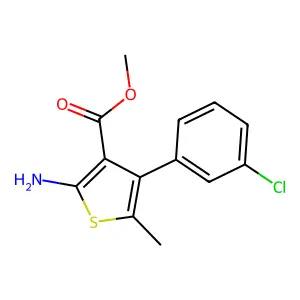Methyl 2-amino-4-(3-chlorophenyl)-5-methylthiophene-3-carboxylate structure