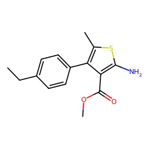 Methyl 2-amino-4-(4-ethylphenyl)-5-methylthiophene-3-carboxylate structure