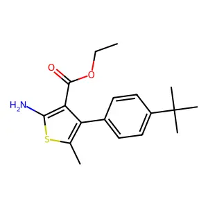 Ethyl 2-amino-4-(4-tert-butylphenyl)-5-methylthiophene-3-carboxylate structure