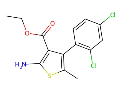 Ethyl 2-amino-4-(2,4-dichlorophenyl)-5-methylthiophene-3-carboxylate structure