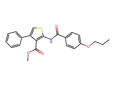 Methyl 4-phenyl-2-[(4-propoxybenzoyl)amino]-3-thiophenecarboxylate structure