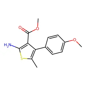 Methyl 2-amino-4-(4-methoxyphenyl)-5-methylthiophene-3-carboxylate structure