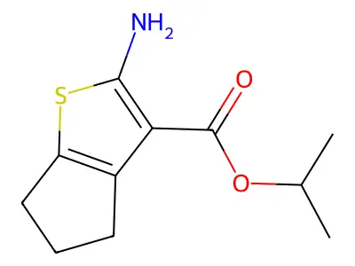 isopropyl 2-amino-5,6-dihydro-4H-cyclopenta[b]thiophene-3-carboxylate structure