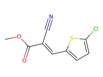 Methyl 3-(5-chlorothiophen-2-yl)-2-cyanoprop-2-enoate structure
