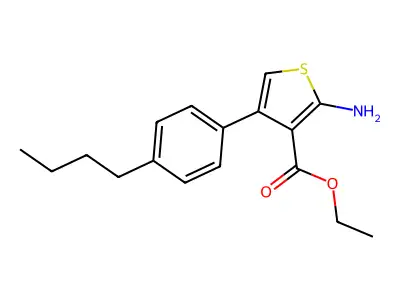 Ethyl 2-amino-4-(4-butylphenyl)thiophene-3-carboxylate structure