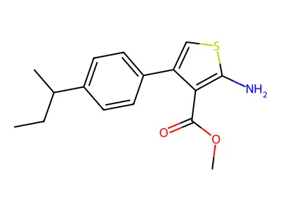 Methyl 2-amino-4-(4-sec-butylphenyl)thiophene-3-carboxylate structure