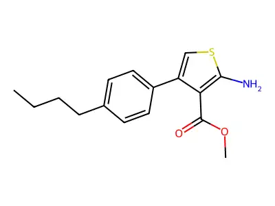 Methyl 2-amino-4-(4-butylphenyl)thiophene-3-carboxylate structure