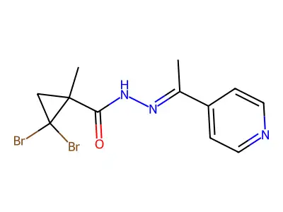 2,2-Dibromo-1-methylcyclopropanecarboxylic acid 2-[1-(4-pyridinyl)ethylidene]hydrazide structure