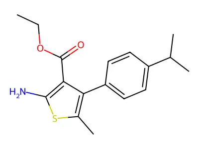 Ethyl 2-amino-4-(4-isopropylphenyl)-5-methylthiophene-3-carboxylate structure