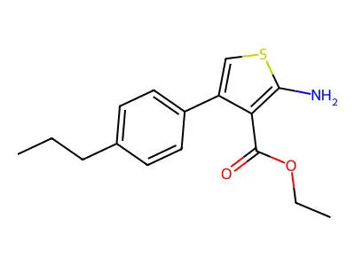 Ethyl 2-amino-4-(4-propylphenyl)thiophene-3-carboxylate structure