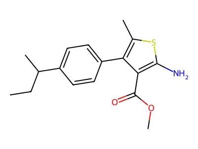 Methyl 2-amino-4-(4-sec-butylphenyl)-5-methylthiophene-3-carboxylate structure