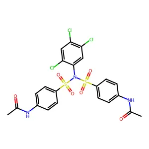 N-[4-[(4-acetamidophenyl)sulfonyl-(2,4,5-trichlorophenyl)sulfamoyl]phenyl]acetamide structure