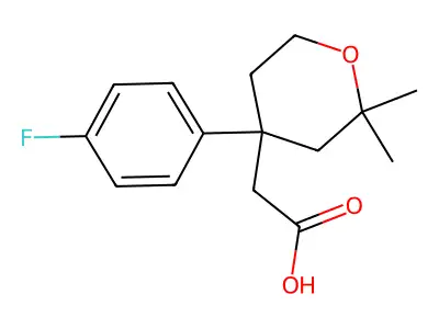 2-(4-(4-Fluorophenyl)-2,2-dimethyltetrahydro-2H-pyran-4-YL)acetic acid structure