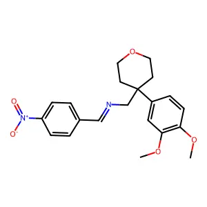 N-[[4-(3,4-dimethoxyphenyl)oxan-4-yl]methyl]-1-(4-nitrophenyl)methanimine structure