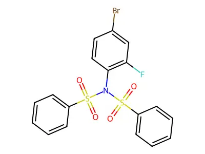 N-(benzenesulfonyl)-N-(4-bromo-2-fluorophenyl)benzenesulfonamide structure