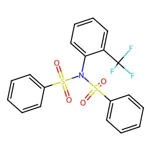 N-(benzenesulfonyl)-N-[2-(trifluoromethyl)phenyl]benzenesulfonamide structure