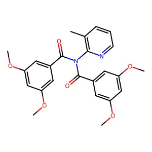 N-(3,5-dimethoxybenzoyl)-3,5-dimethoxy-N-(3-methylpyridin-2-yl)benzamide structure