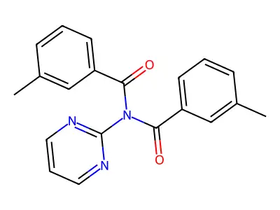 3-methyl-N-(3-methylbenzoyl)-N-(2-pyrimidinyl)benzamide structure