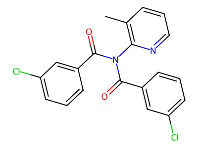3-chloro-N-(3-chlorobenzoyl)-N-(3-methylpyridin-2-yl)benzamide structure