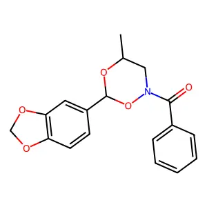 6-(1,3-Benzodioxol-5-yl)-2-benzoyl-4-methyl-1,5,2-dioxazinane structure