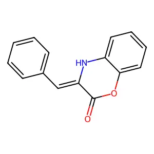 (3E)-3-benzylidene-4H-1,4-benzoxazin-2-one structure