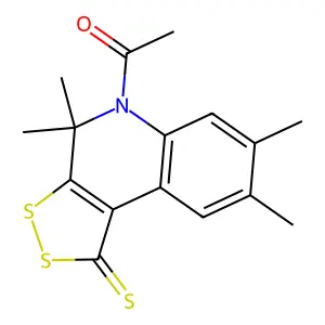 1-(4,4,7,8-Tetramethyl-1-sulfanylidenedithiolo[3,4-c]quinolin-5-yl)ethanone structure