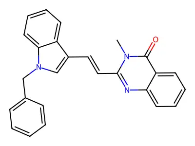 2-[(E)-2-(1-benzylindol-3-yl)ethenyl]-3-methylquinazolin-4-one structure