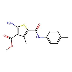 Methyl 2-amino-4-methyl-5-(p-tolylcarbamoyl)thiophene-3-carboxylate structure