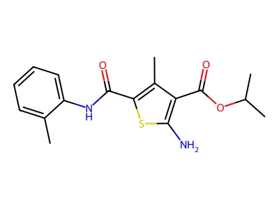 propan-2-yl 2-amino-4-methyl-5-[(2-methylphenyl)carbamoyl]thiophene-3-carboxylate structure