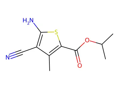 Isopropyl 5-amino-4-cyano-3-methylthiophene-2-carboxylate structure