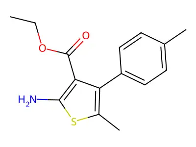 Ethyl 2-amino-5-methyl-4-(4-methylphenyl)thiophene-3-carboxylate structure