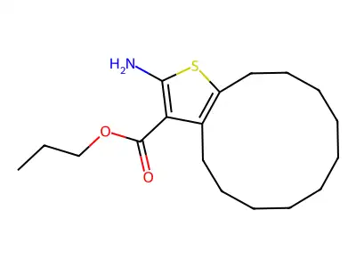 propyl 2-amino-4,5,6,7,8,9,10,11,12,13-decahydrocyclododeca[b]thiophene-3-carboxylate structure