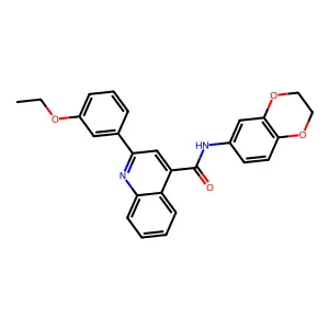 N-(2,3-dihydro-1,4-benzodioxin-6-yl)-2-(3-ethoxyphenyl)-4-quinolinecarboxamide structure