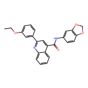 N-(1,3-benzodioxol-5-yl)-2-(3-ethoxyphenyl)quinoline-4-carboxamide structure