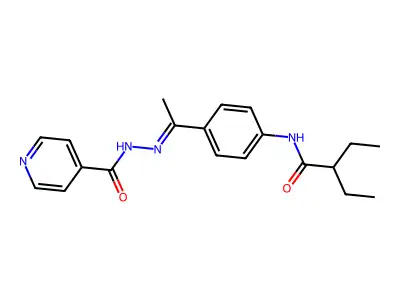 N-[1-[4-(2-ethylbutanoylamino)phenyl]ethylideneamino]pyridine-4-carboxamide structure