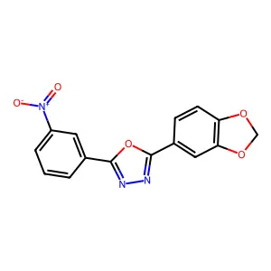 2-(1,3-Benzodioxol-5-yl)-5-(3-nitrophenyl)-1,3,4-oxadiazole structure