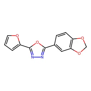 2-(1,3-Benzodioxol-5-yl)-5-(furan-2-yl)-1,3,4-oxadiazole structure