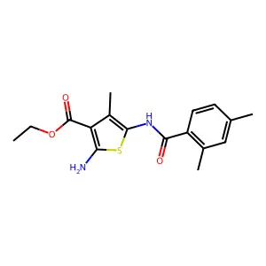 Ethyl 2-amino-5-[(2,4-dimethylbenzoyl)amino]-4-methyl-3-thiophenecarboxylate structure